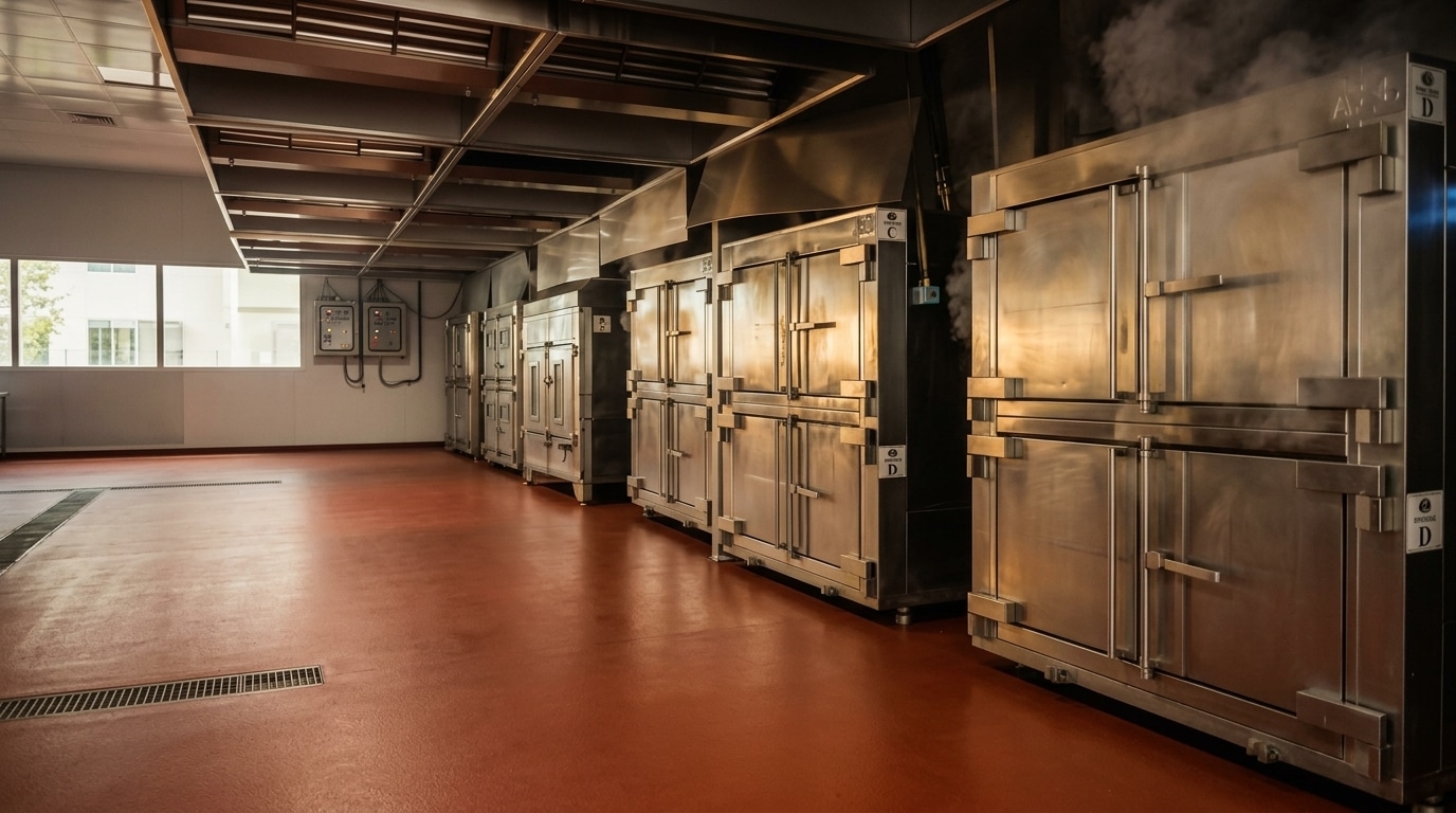 Sala forni Cioli 1917 con 13 forni per la cottura della porchetta di Ariccia